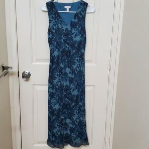 Silk flowered maxi dress